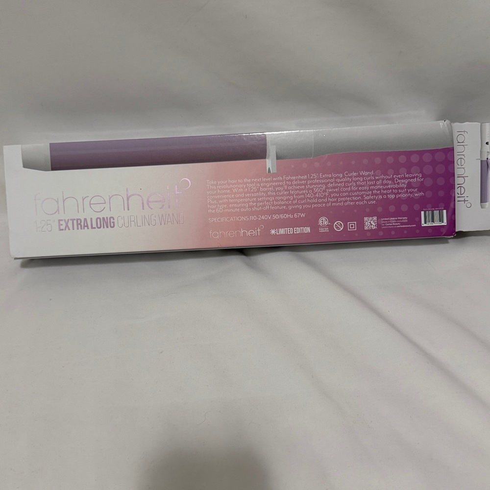 1.25" Extra Long Fahrenheit Curling Wand in Light Purple - Picture 5 of 8
